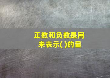 正数和负数是用来表示( )的量